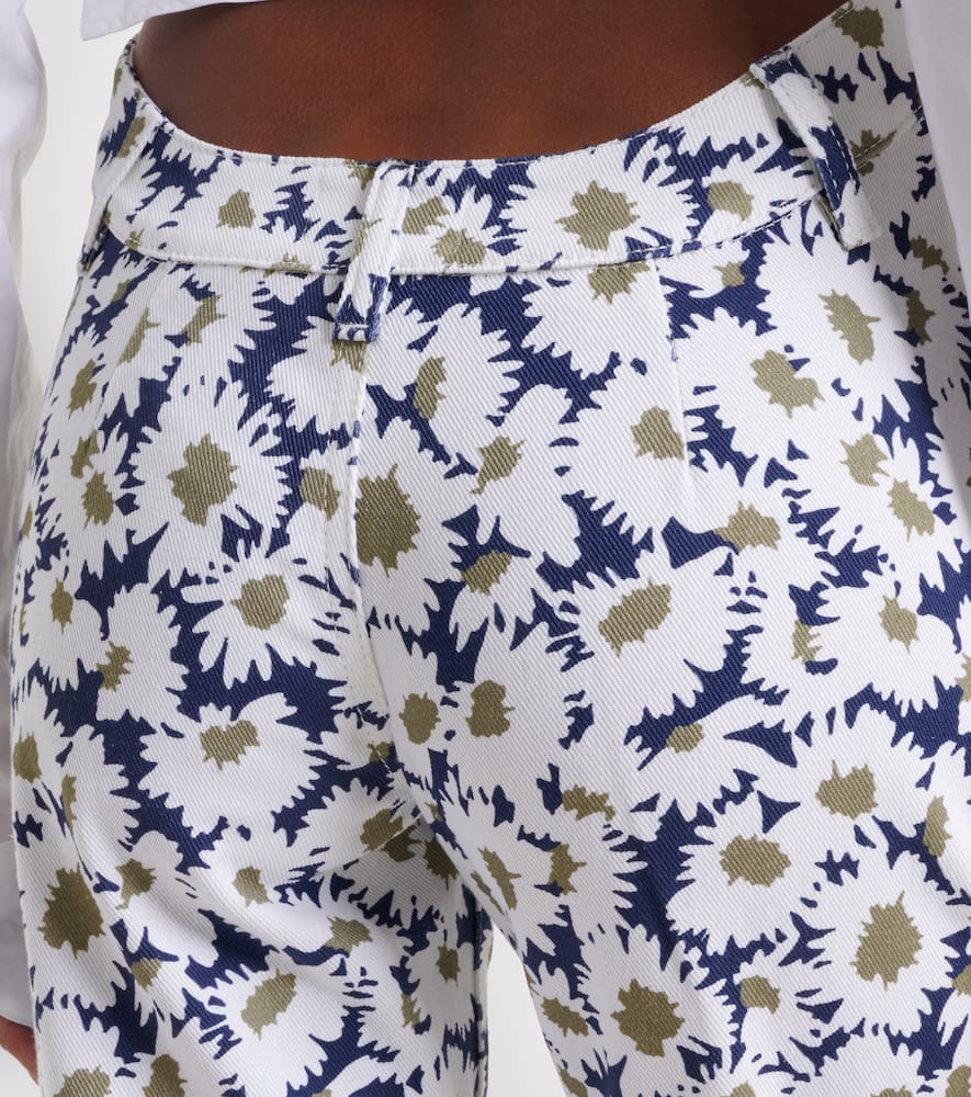 Floral flared jeans