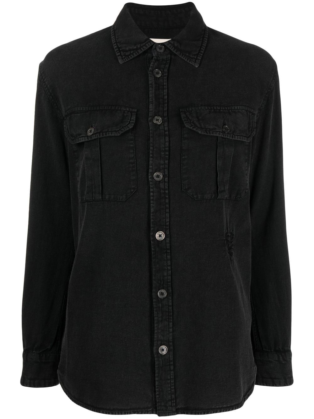 Teros logo-embroidered shirt - Black