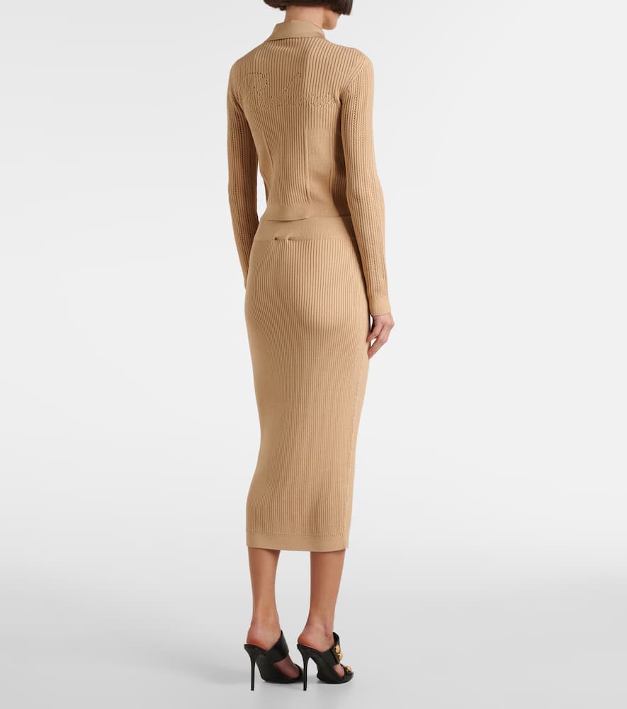 Ribbed-knit pencil skirt