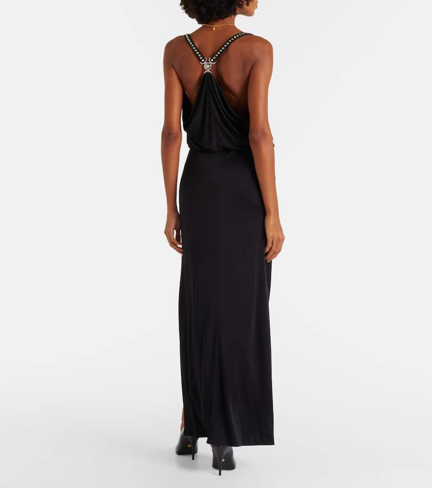 Embellished jersey gown