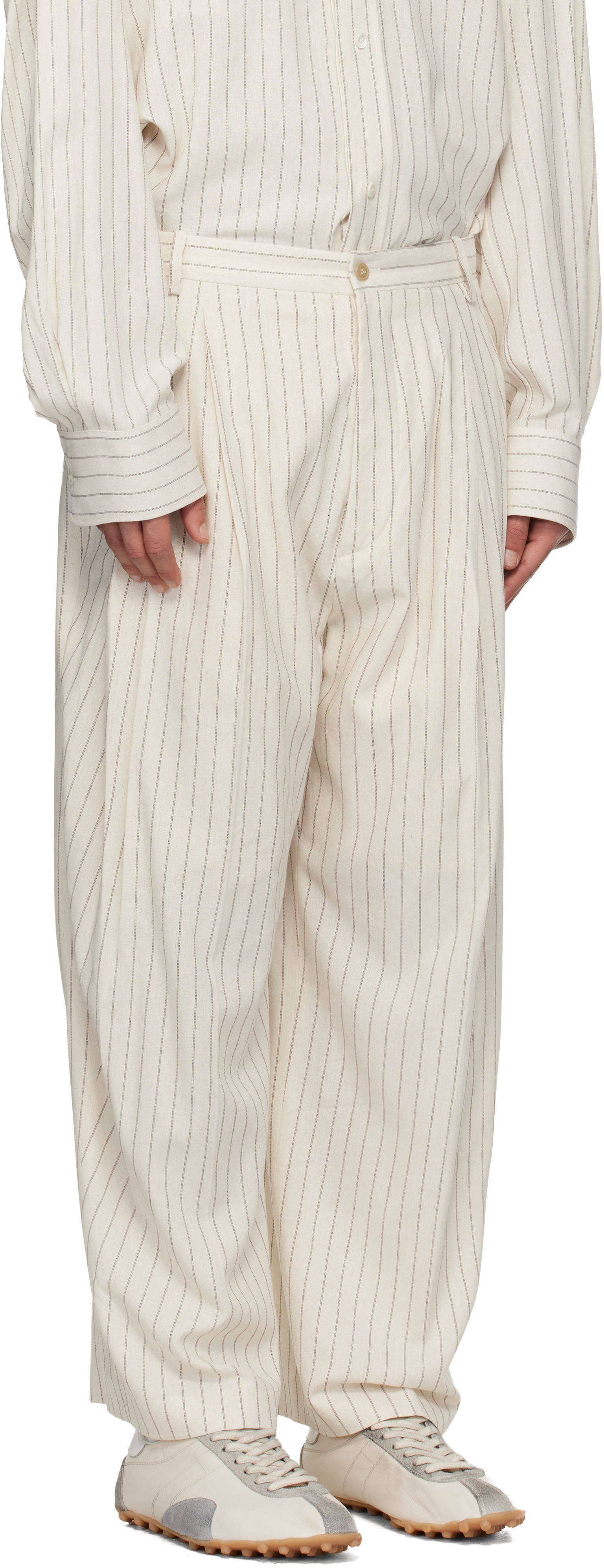 Off-White Pinstripe Trousers