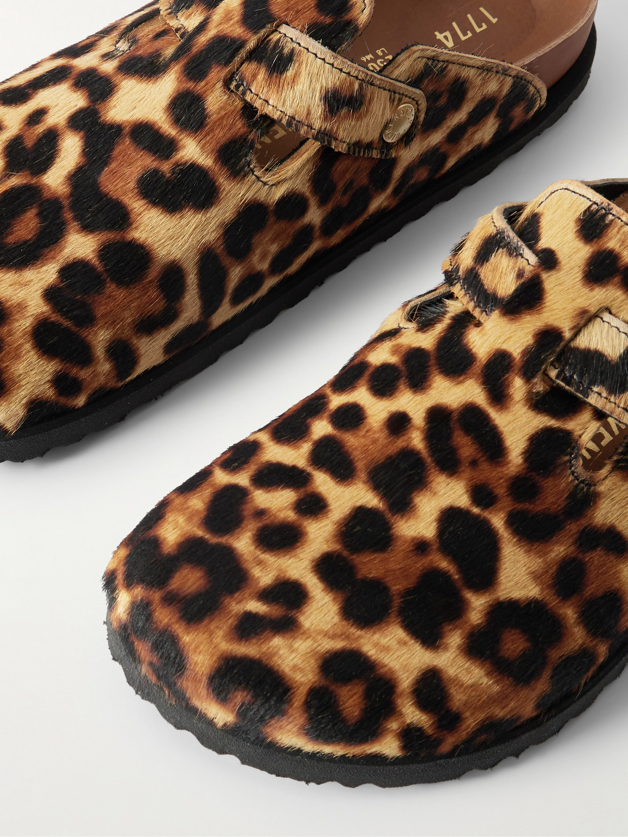 1774 - Boston Calf Hair Clogs - Leopard print