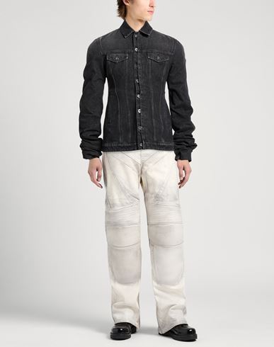 Man Denim outerwear Black Size L Cotton
