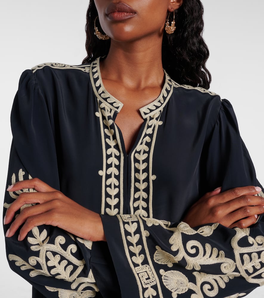 Fadeli embroidered crêpe tunic