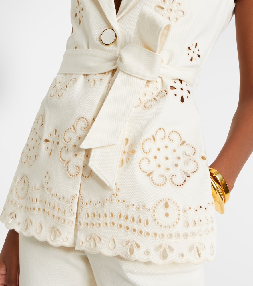 Townes eyelet cotton twill vest