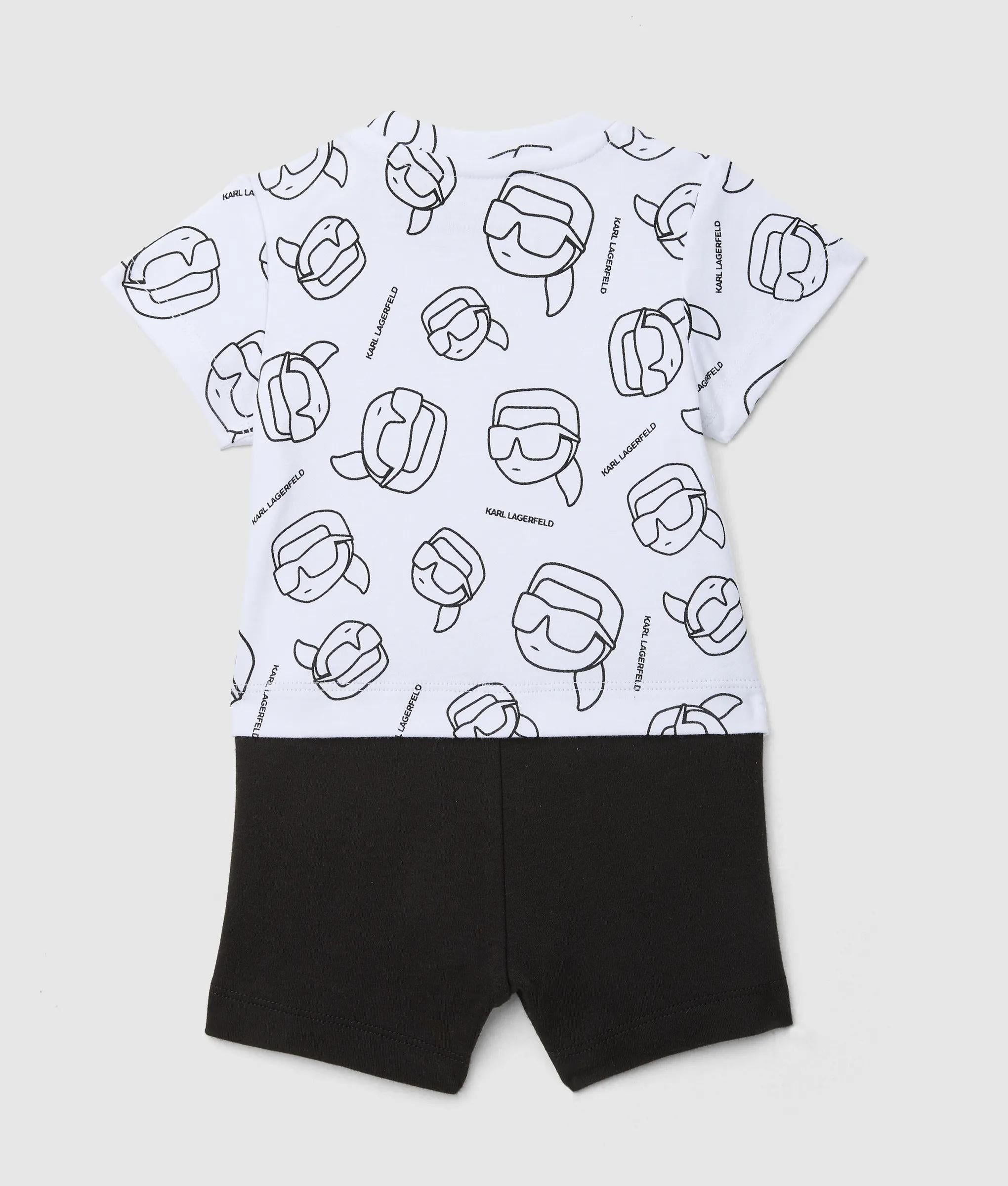 Karl Lagerfeld - Ikon Babystrampelanzug, Weiss/schwarz, Größe