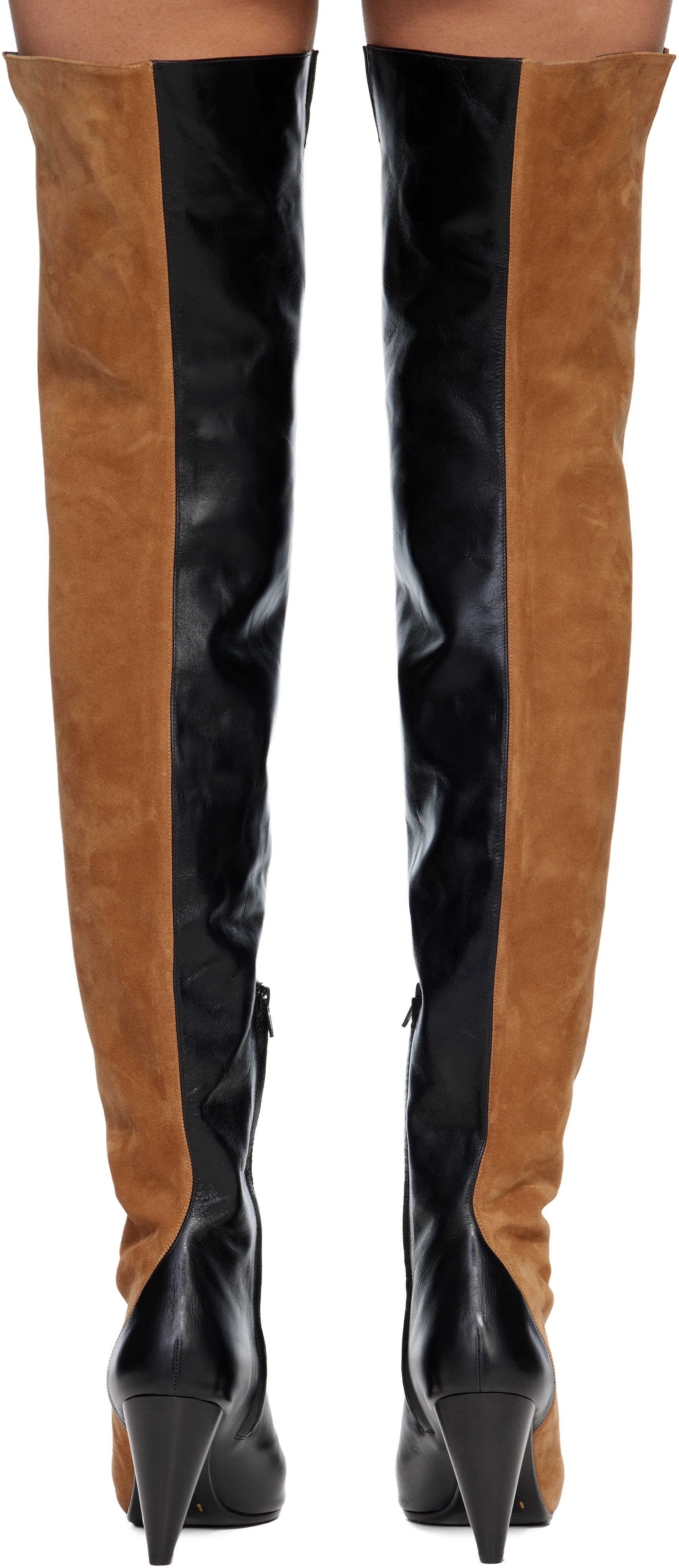 Tan & Black Harvey Over-the-Knee High Boots