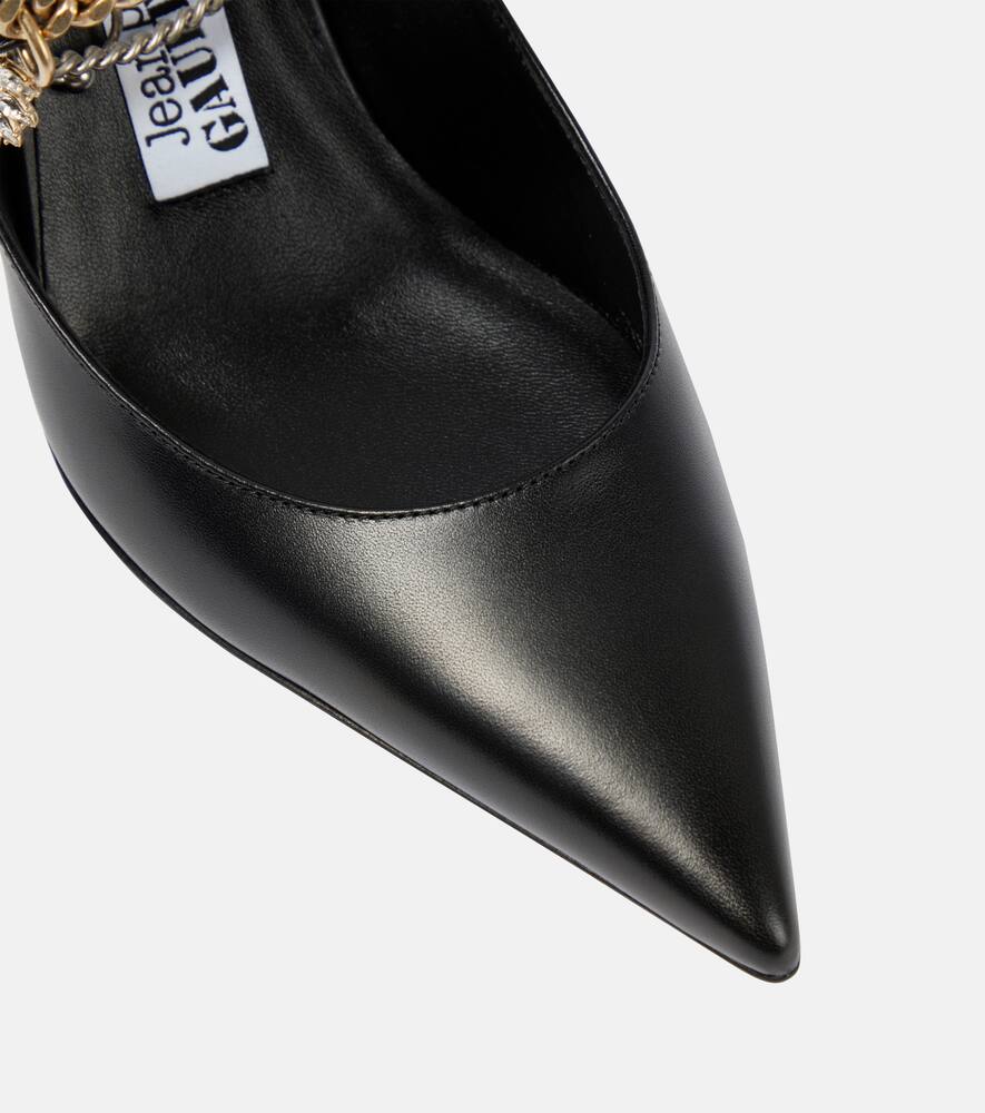 Jimmy Choo x Jean Paul Gaultier embellished leather slingback pumps
