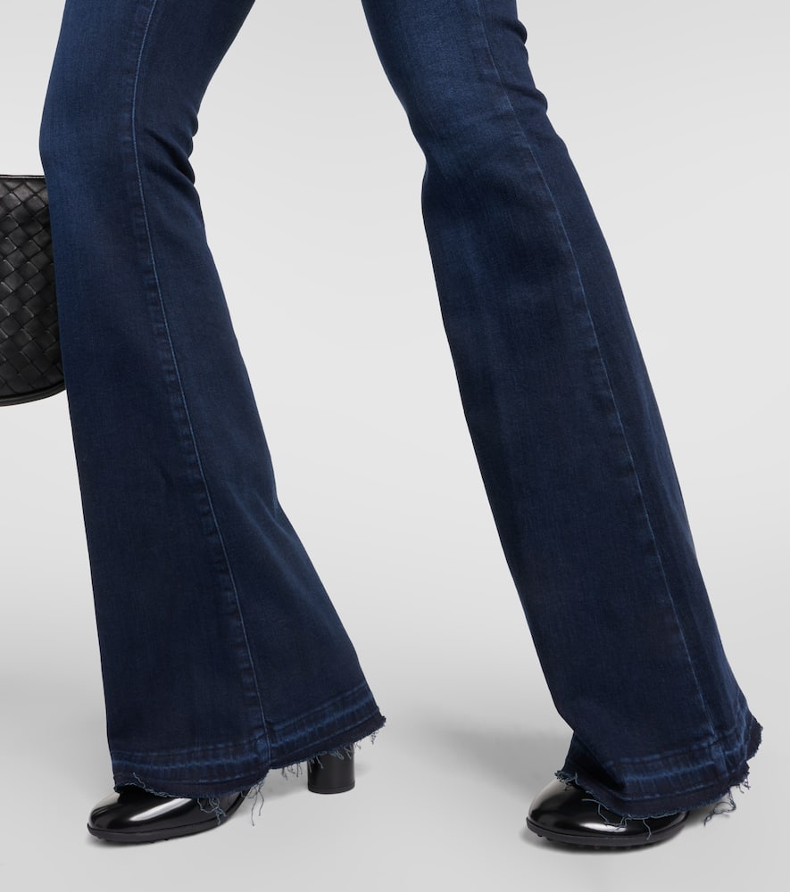 Trapunto high-rise flared jeans