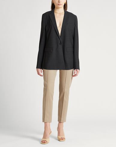 Woman Blazer Charcoal Size 8 Merino Wool, Polyamide