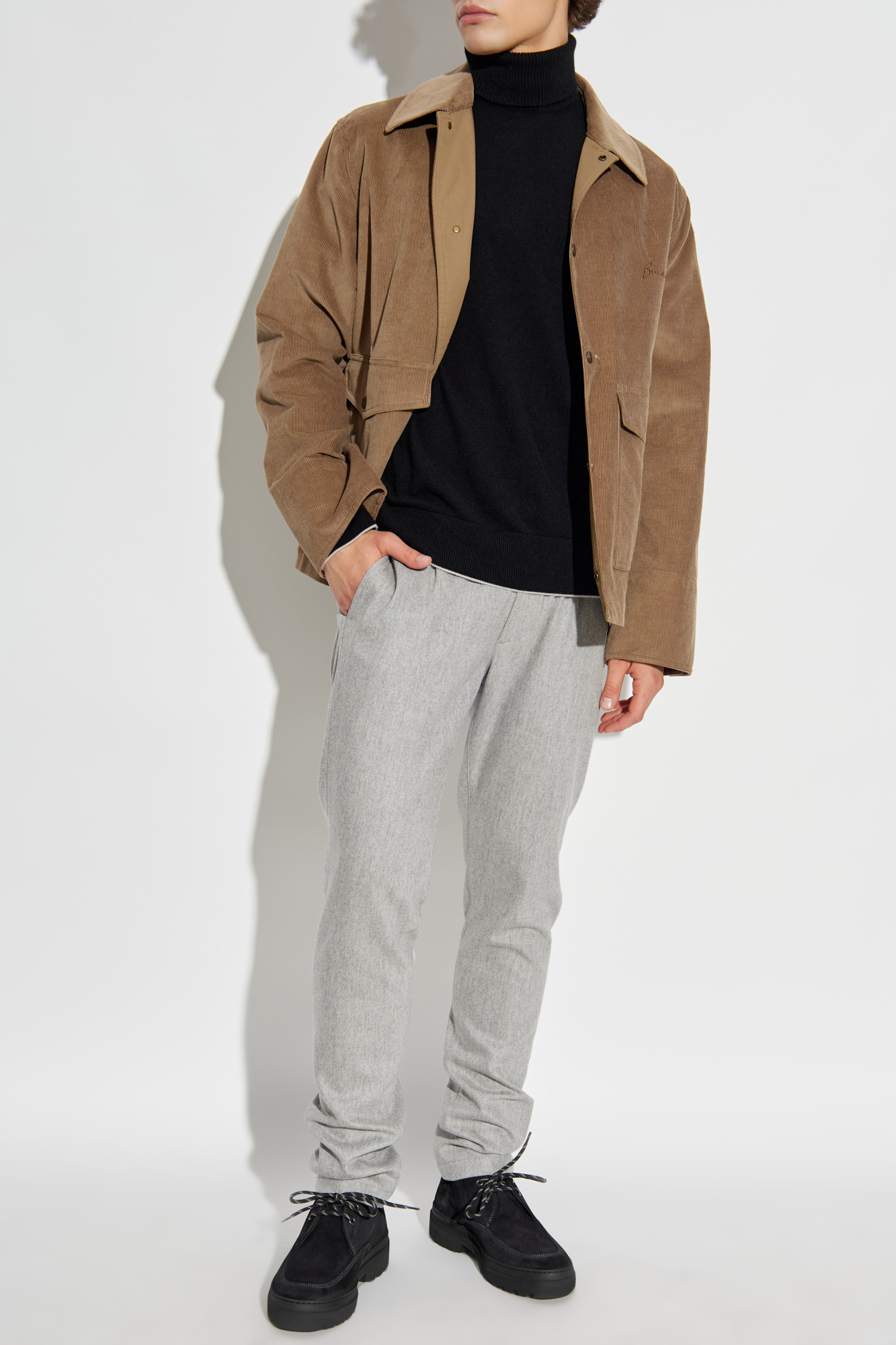 Cashmere Turtleneck, Men's, Black