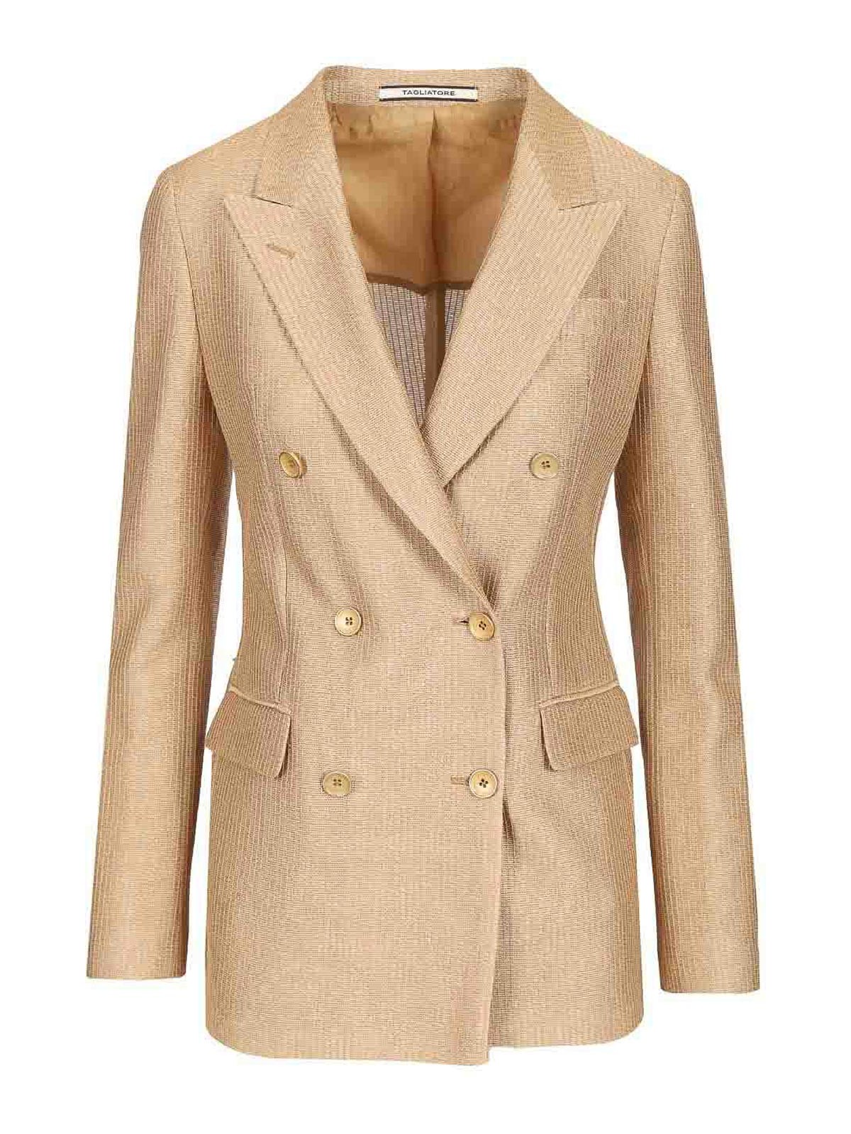 Tagliatore - double breasted suit jacket notch lape