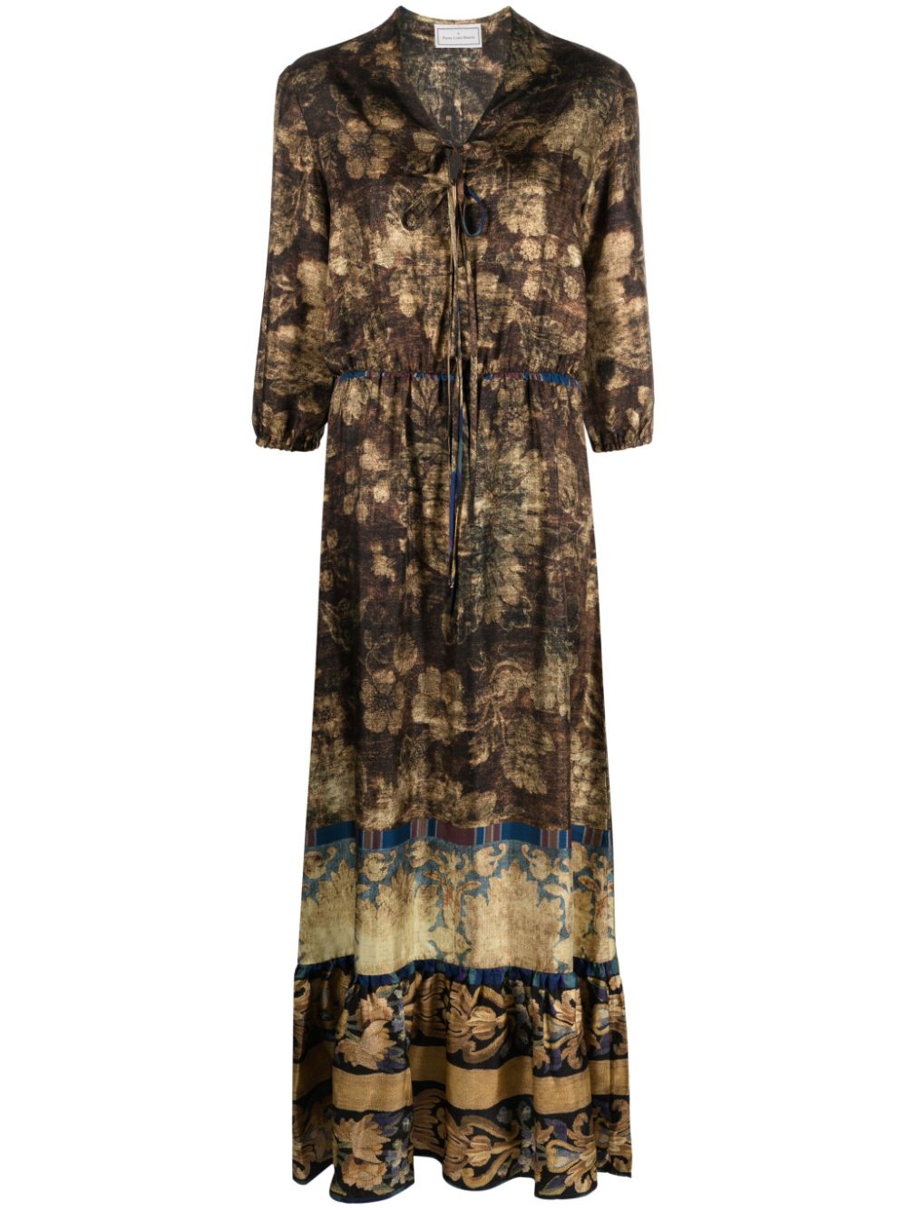 Aloe floral-print maxi dress - Brown