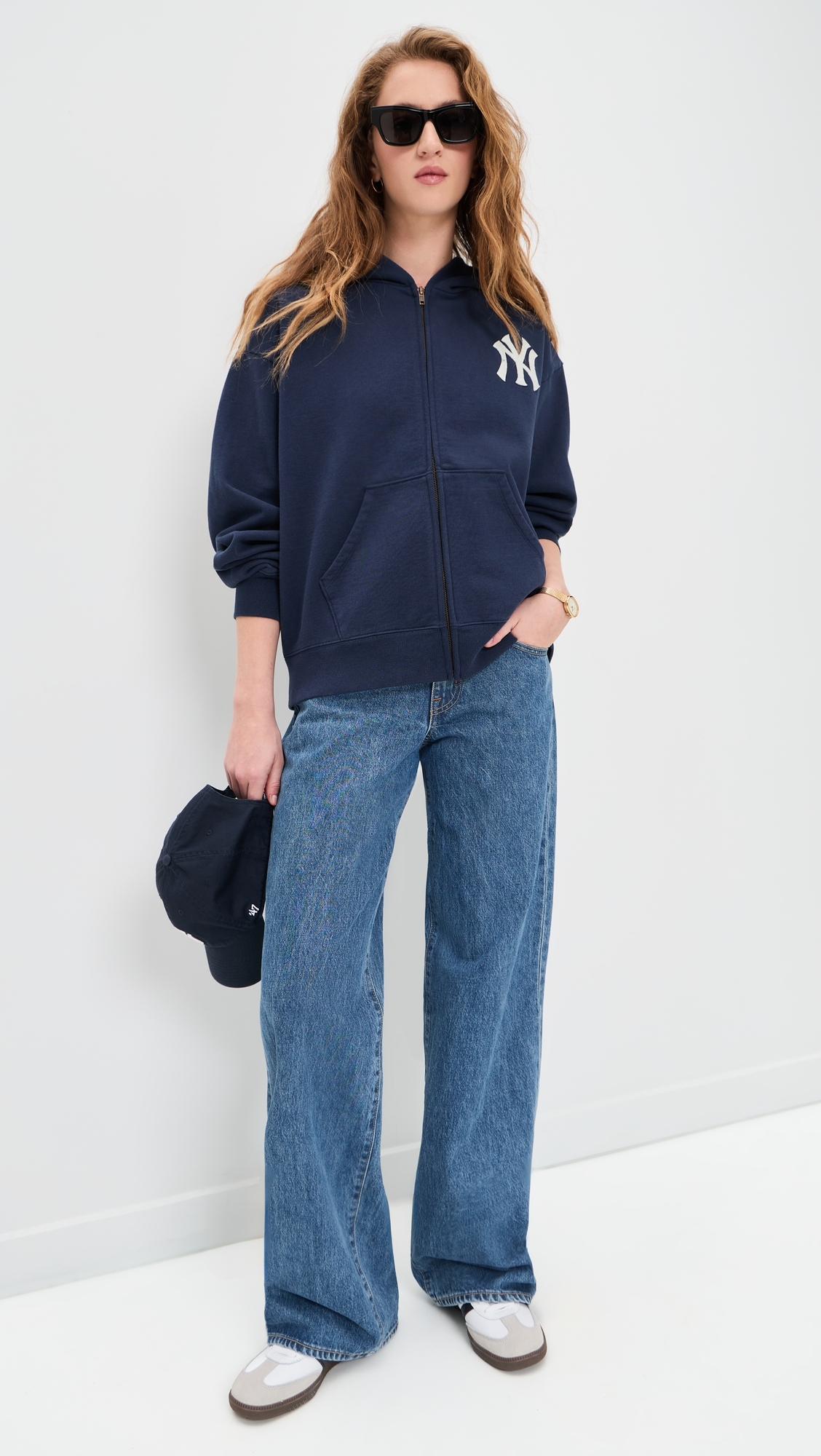 Heritage Yankees Zip Hoodie Dark Navy