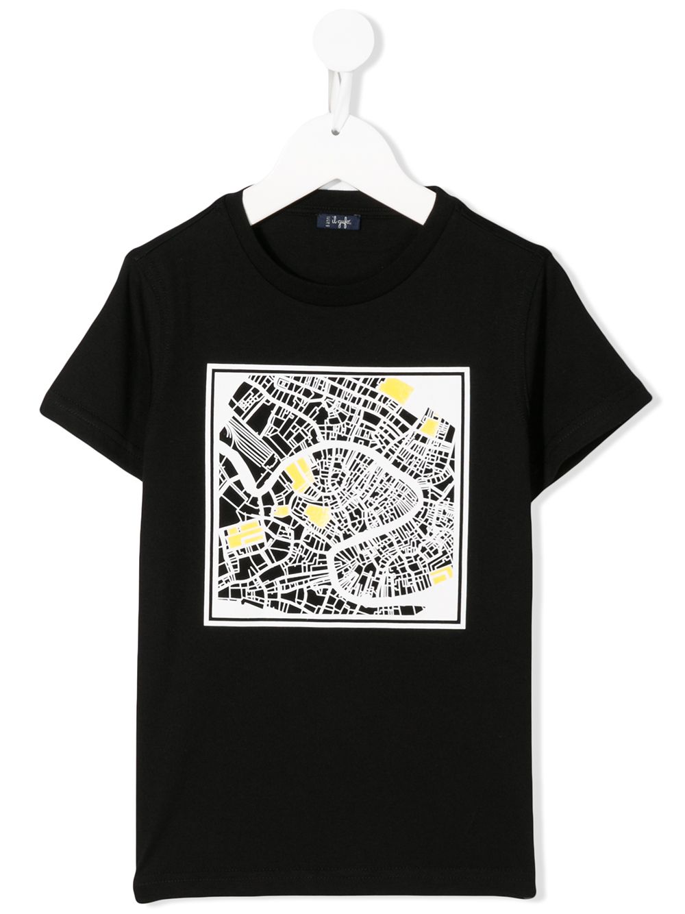 Contrast print T-shirt - Black
