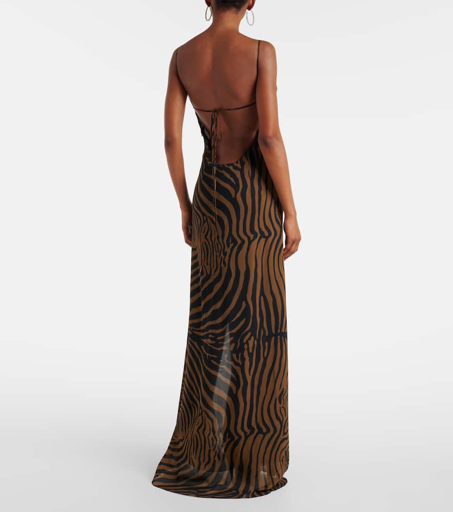 Zebra-print maxi dress