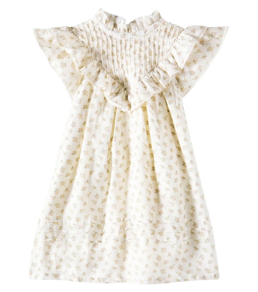 Sandra ruffled floral ramie dress