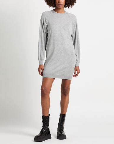 Woman Mini dress Light grey Size 6 Virgin Wool, Silk