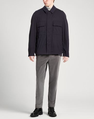 Man Jacket Navy Size L Cotton, Elastane