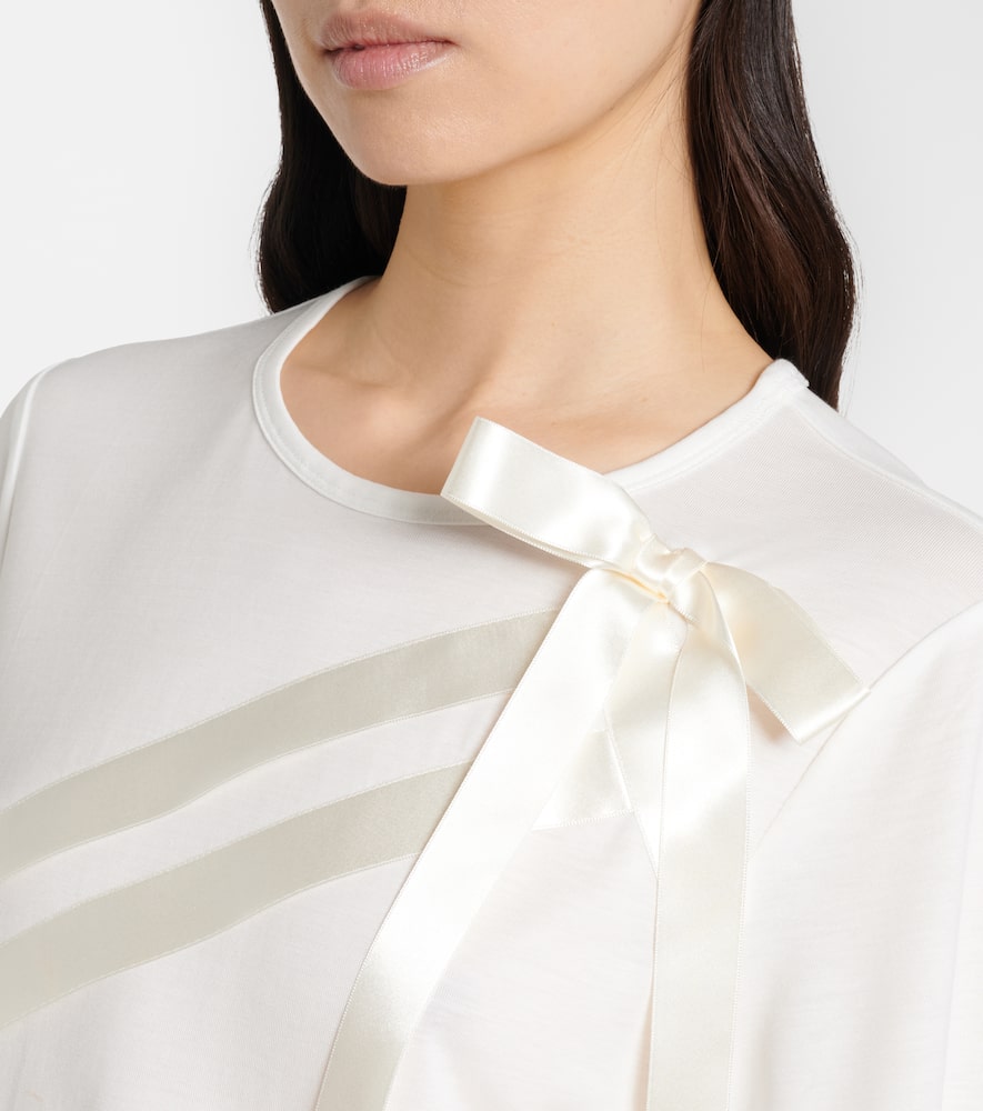 Bow-detail jersey T-shirt