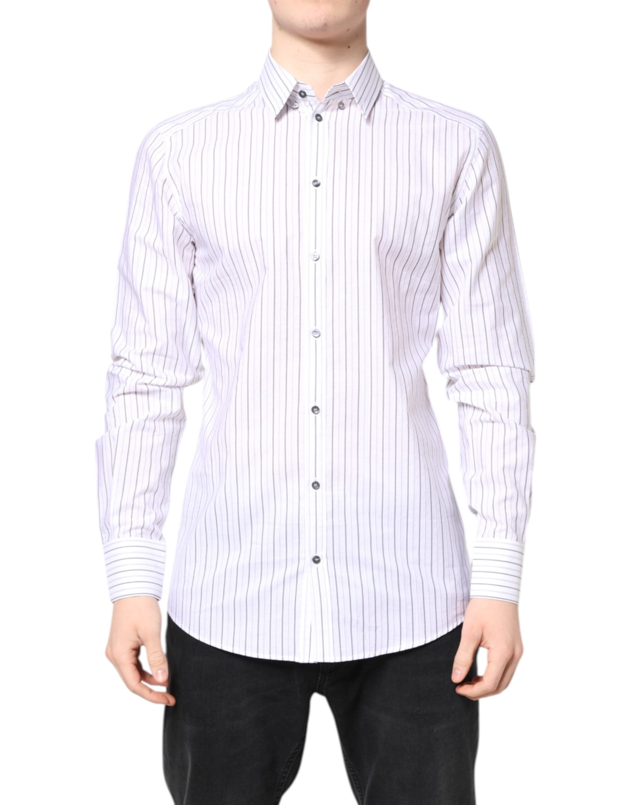 Striped Cotton Shirt — White