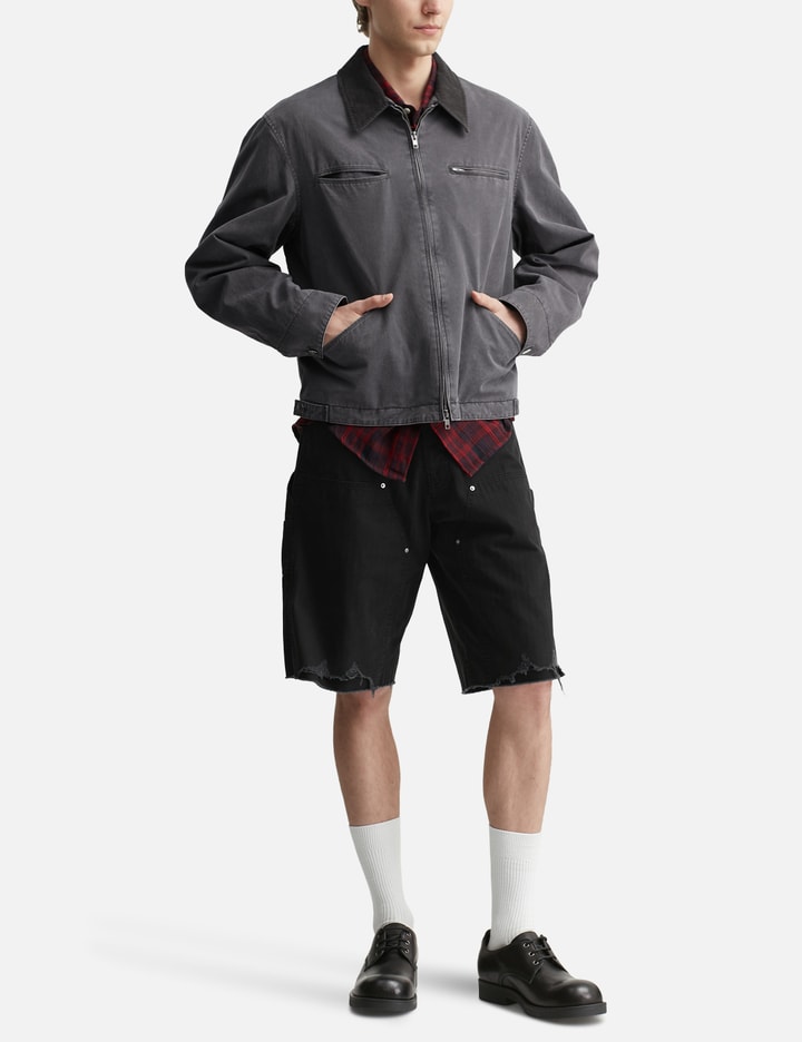 Garment Washed Zip Work Jacket
