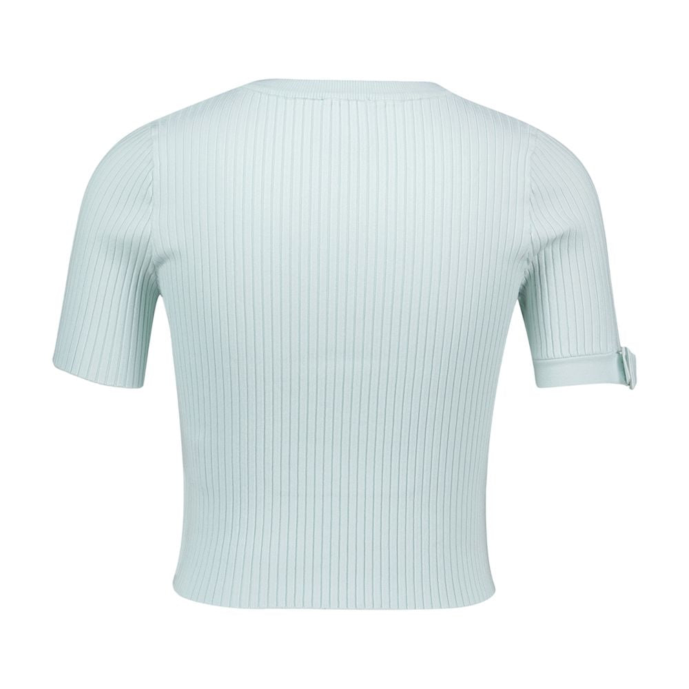Buckle-Cuff Ribbed Viscose T-Shirt — mint