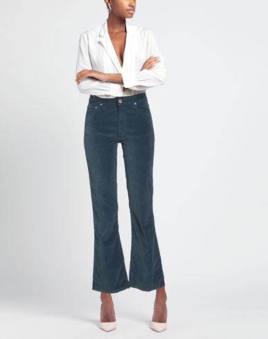 Woman Pants Blue Size M Cotton, Elastane