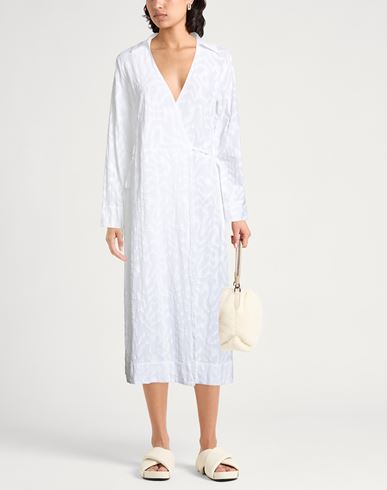 Woman Midi dress White Size M Cotton
