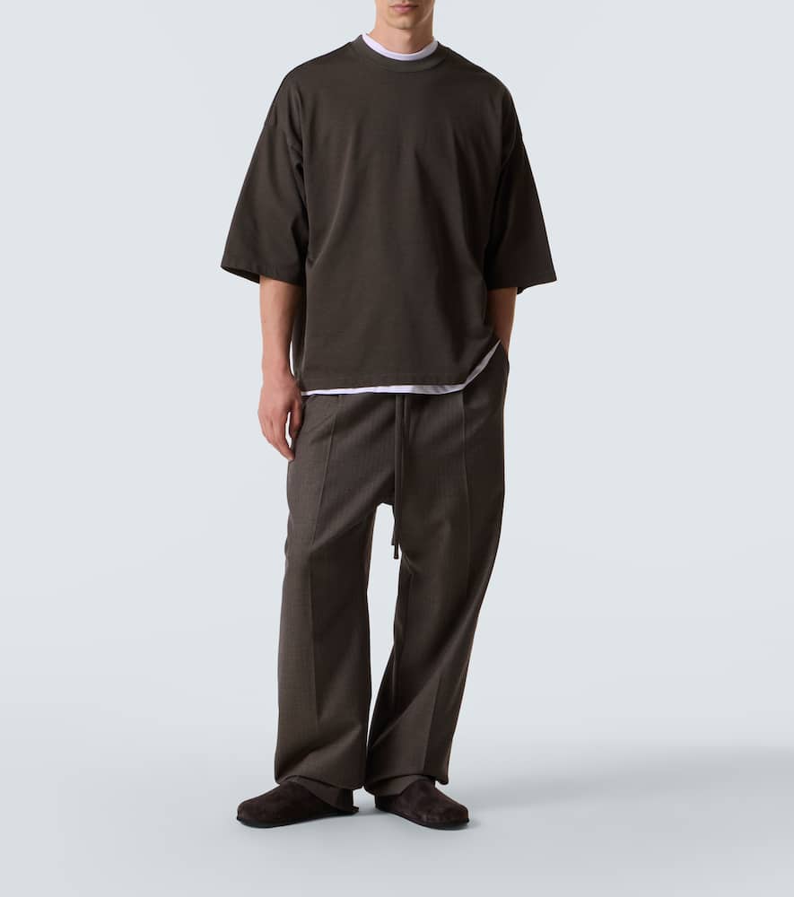 Virgin wool straight pants