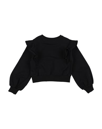 Kid Girl Sweatshirt Black Size 12 Cotton, Elastane, Polyester