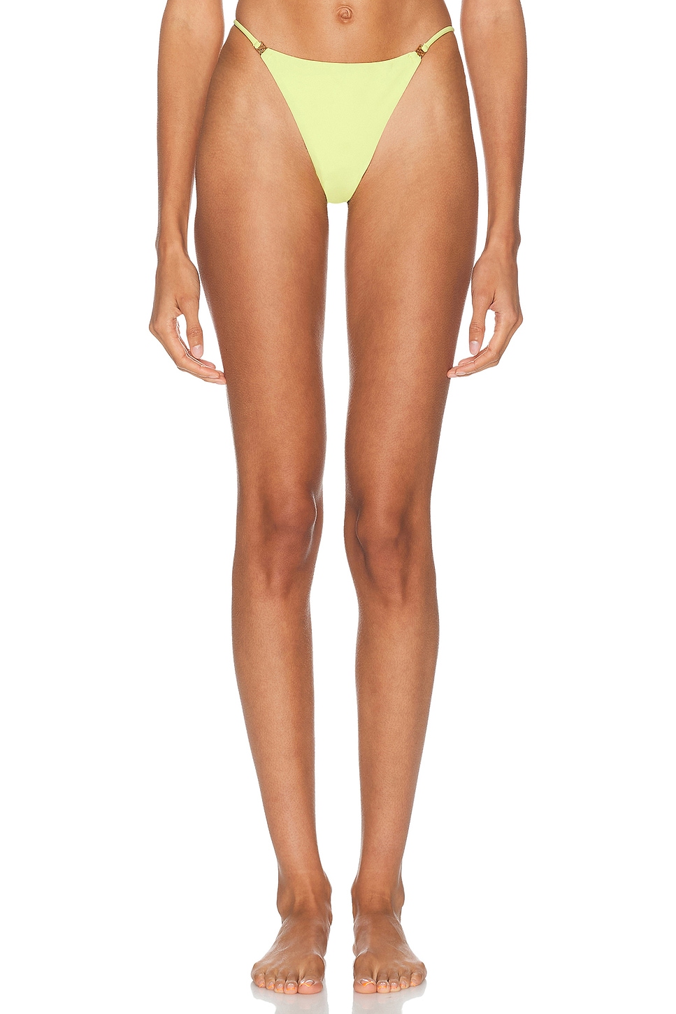 Kiki de Montparnasse Coeur Triangle Bikini Bottom in Citron - Yellow. S also in