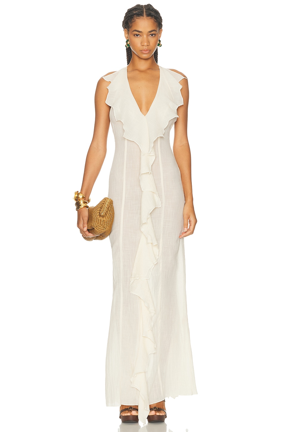 TG Botanical Josephine Dress in Off White - Cream.  S also in