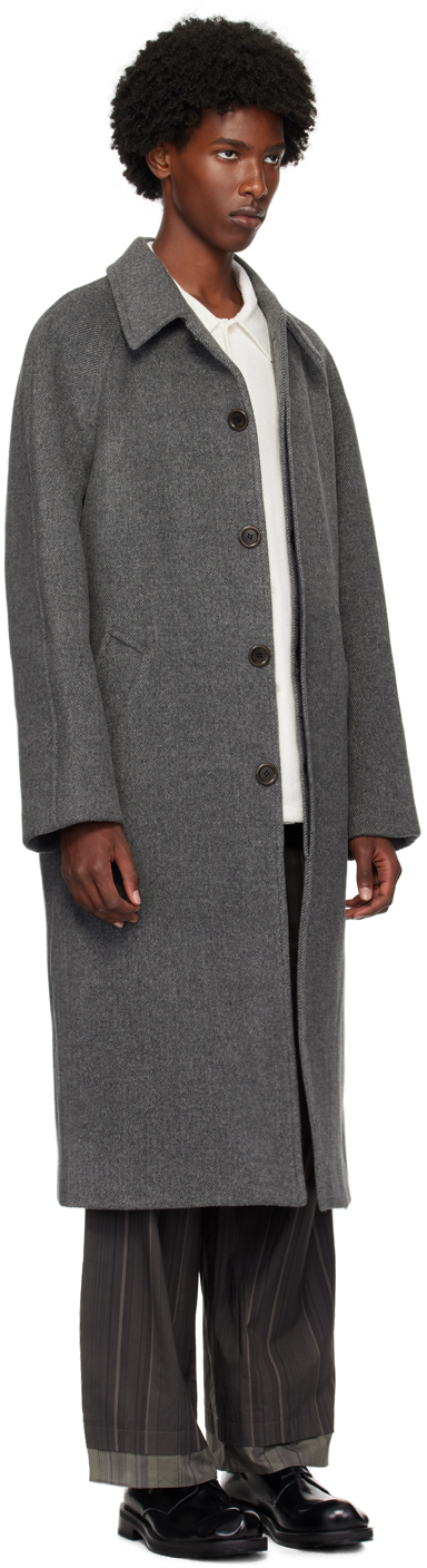 AMOMENTO Gray Raglan Long Coat