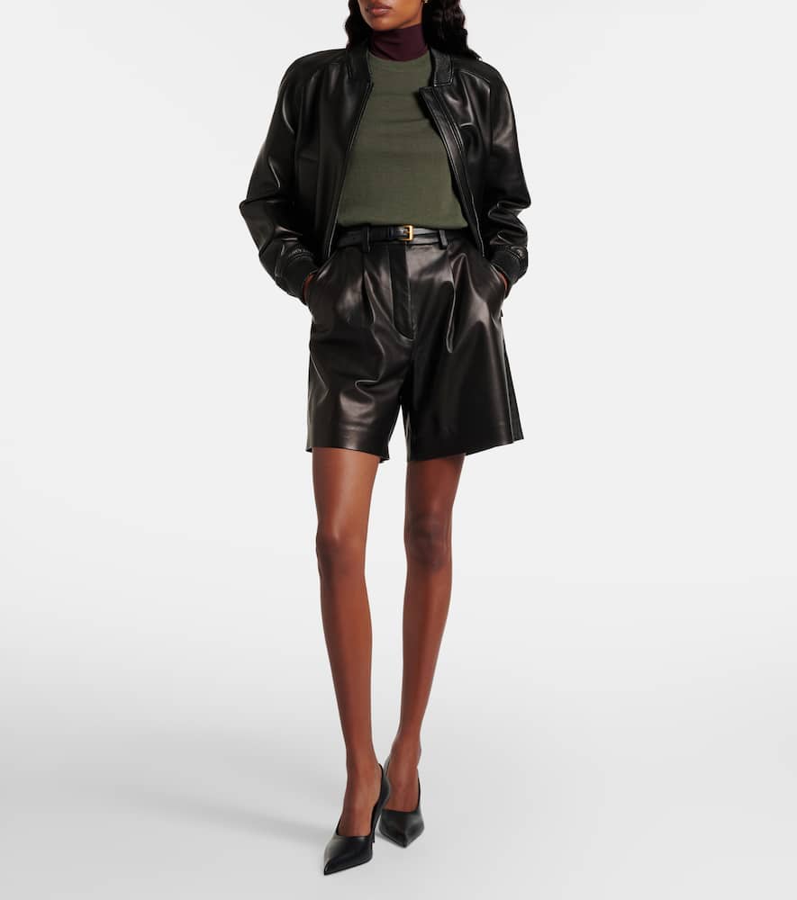 Suze leather shorts