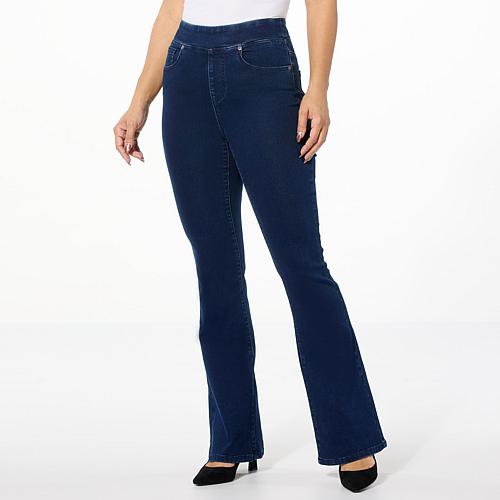 Virtual Stretch Denim Pull-On Flare Jean - Blue
