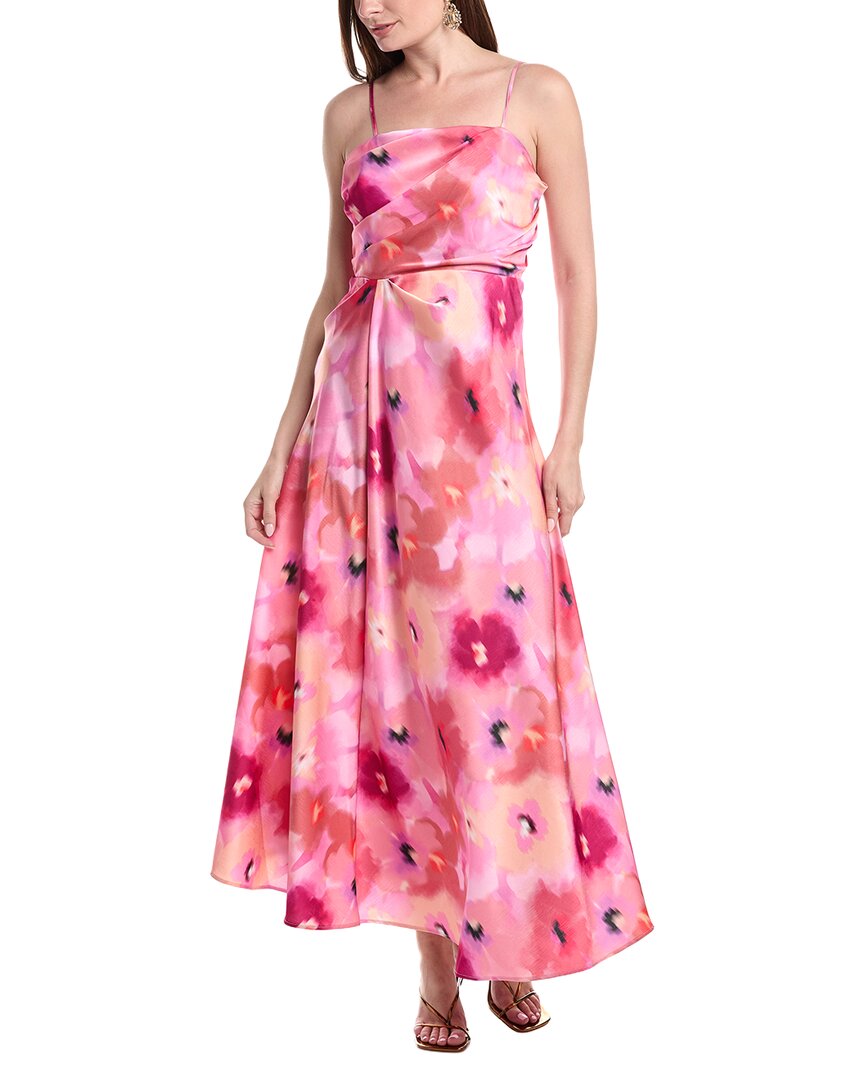 By Shelli Segal Draped Satin Maxi Dress