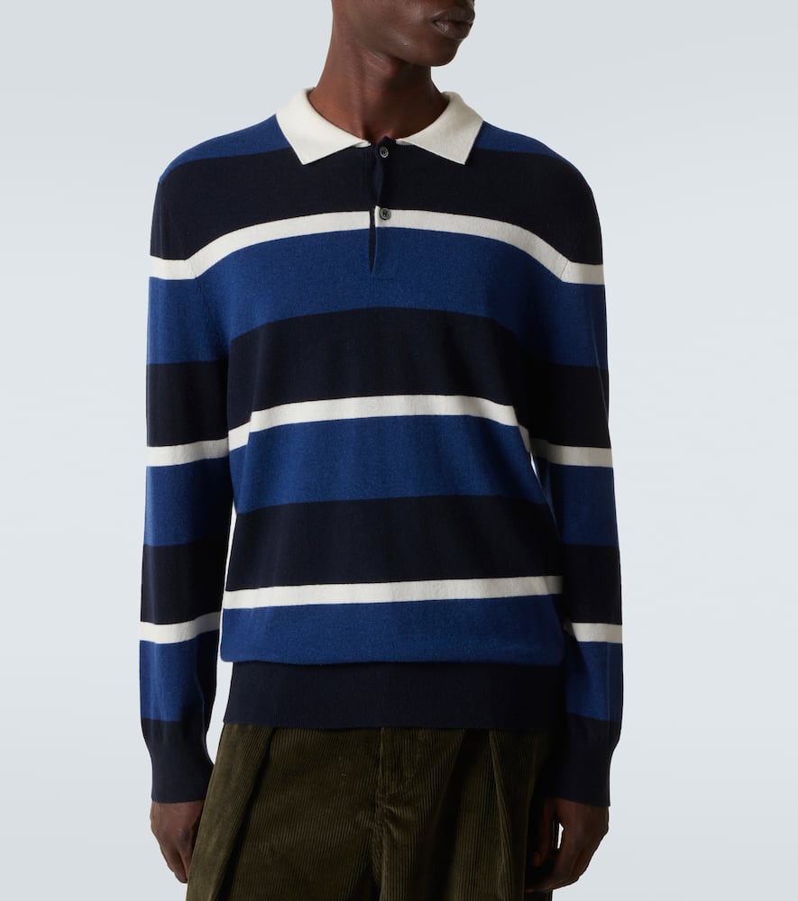 Striped cashmere polo sweater