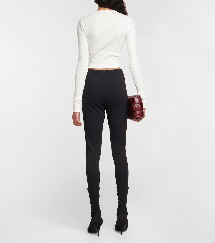 Wardrobe. NYC x Hailey Bieber HB cotton-blend jersey crop top