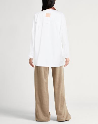 Crème Woman Jacket White Size M Cotton, Leather