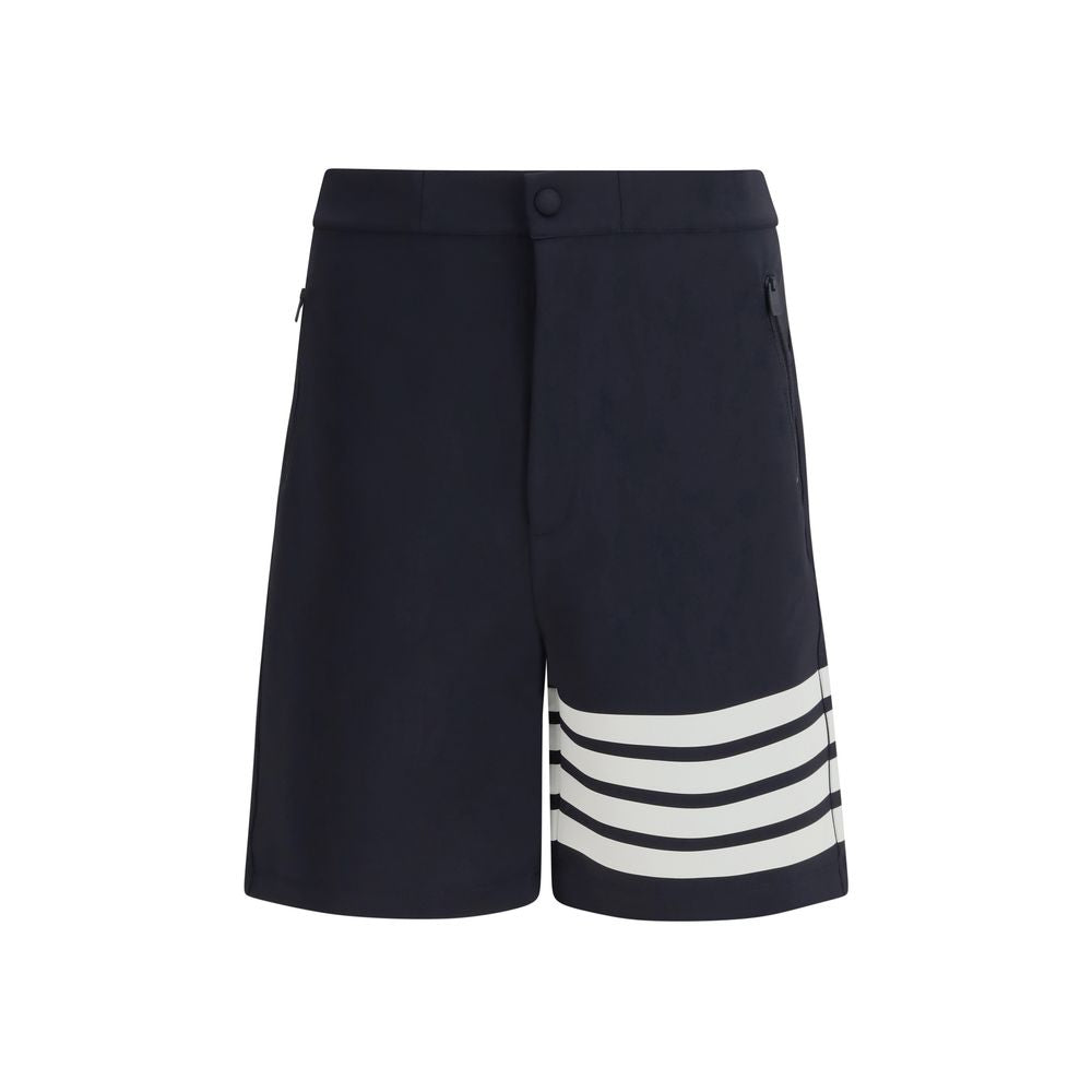 4-Bar Stripe Technical Bermuda Shorts — Blue