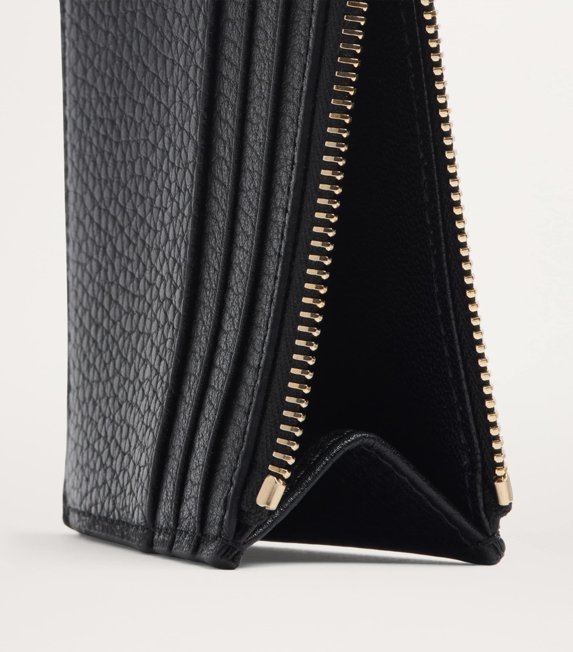Leather Rockstud Coin and Card Holder