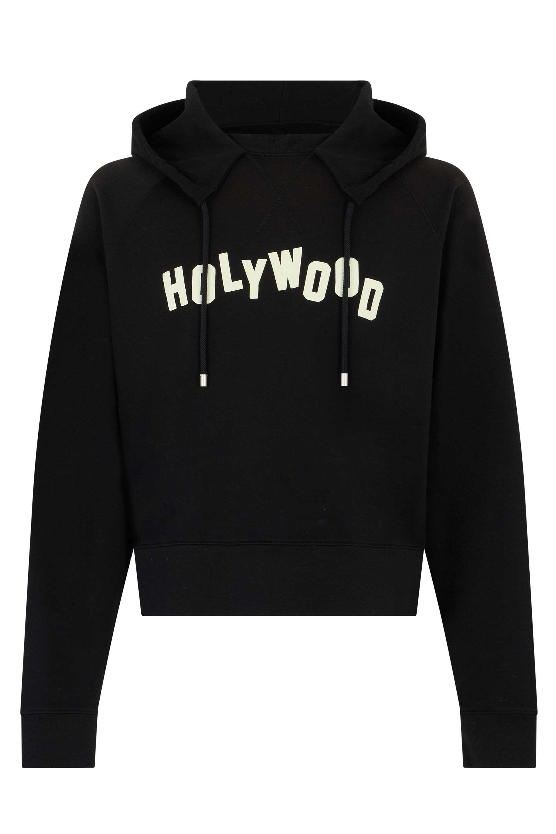 Graphic Cotton Hoodie — Black