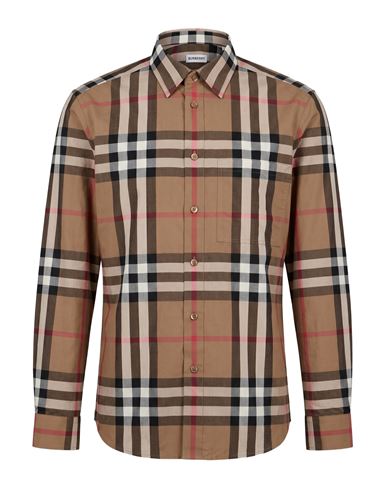 Man Shirt Brown Size L Cotton