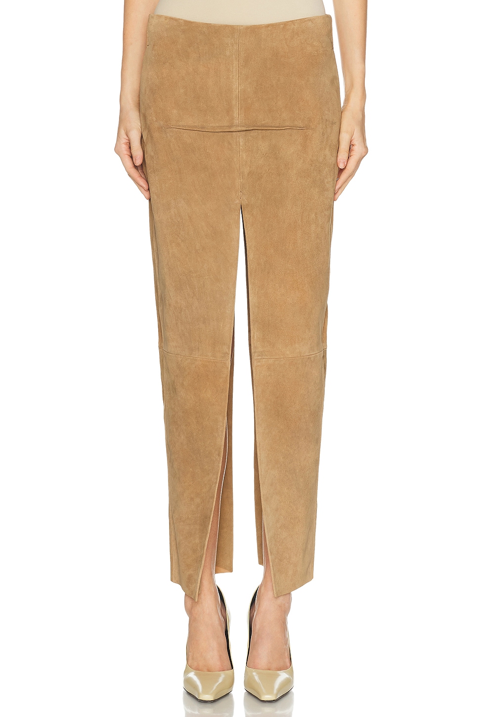 Rick Owens Sliced Skirt in Cognac