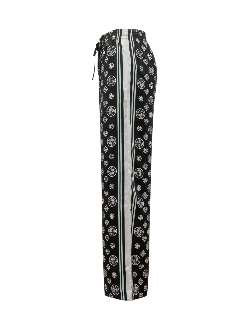 Black Relaxed Logo Print Pants