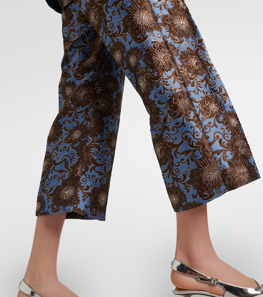 Elio floral jacquard straight pants