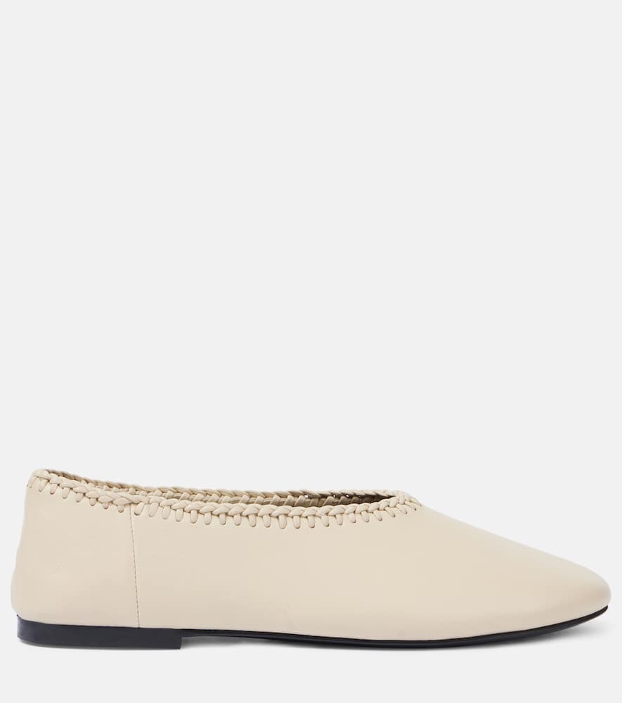 A. Emery Park embroidered leather ballet flats