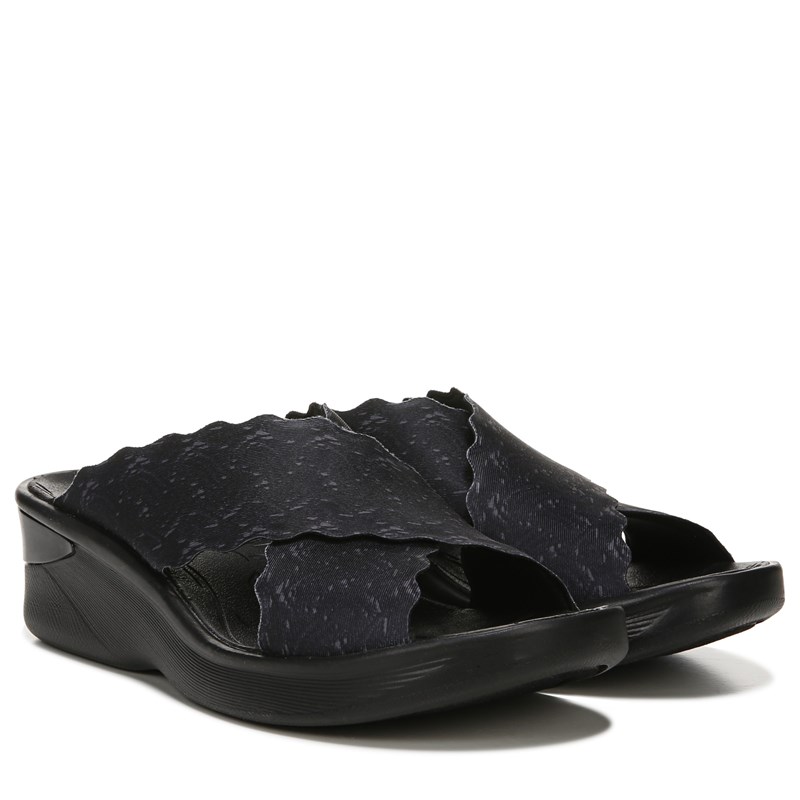 Women's Sahara Slide Sandals (Black Crochet Fabric)