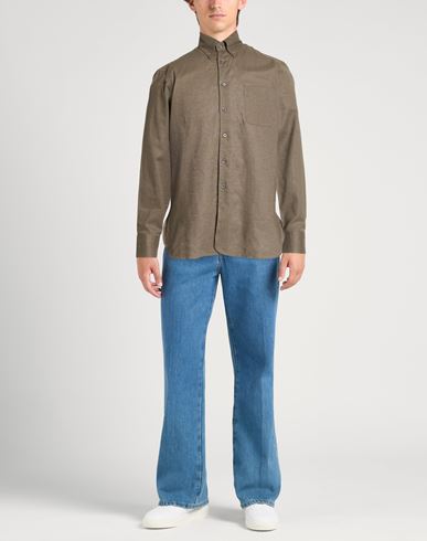 X Fortela Man Shirt Khaki Size S Linen, Cotton